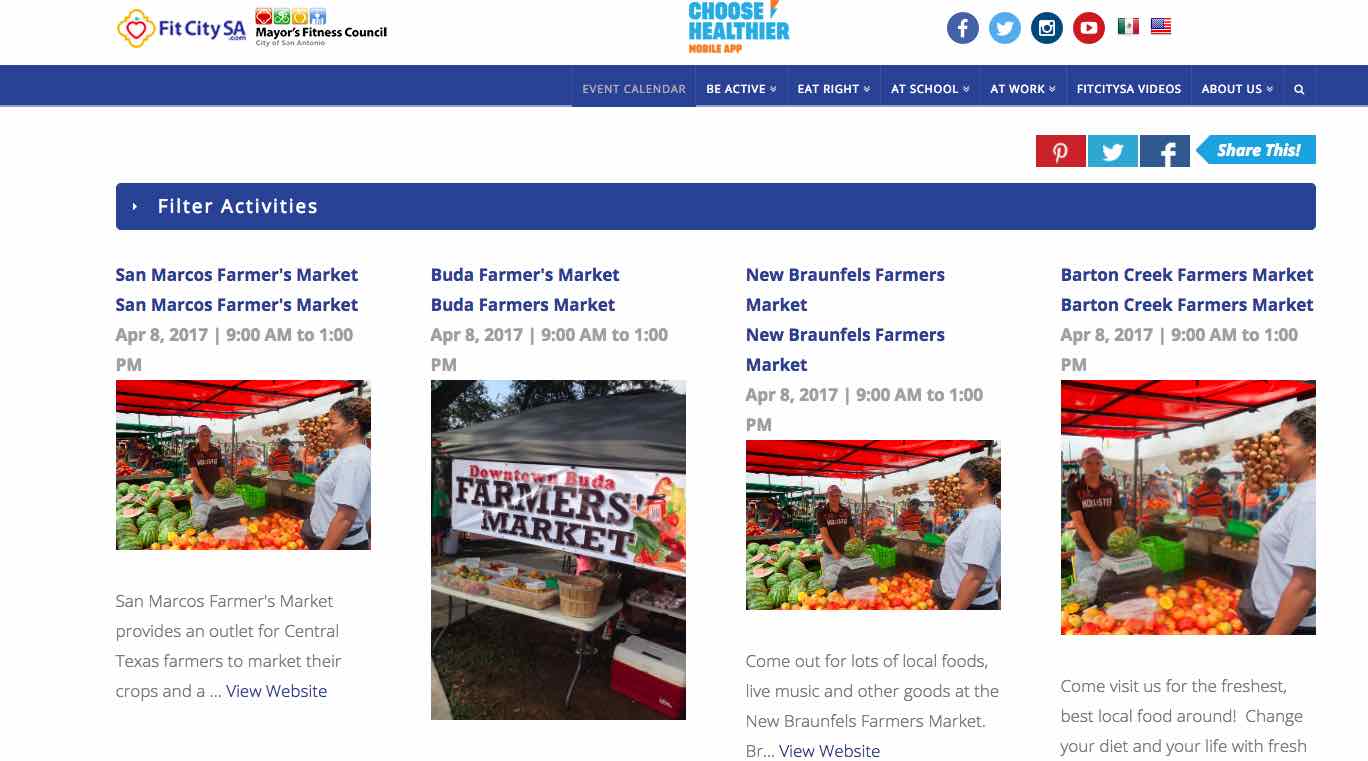 Community CIO designed and implemented a WordPress site, created a custom event calendar page, and managed the migration of over 175 pages of content. The site features a responsive theme for mobile device compatibility and integration with Google's translation tools for quick, on page translation between English and Spanish.